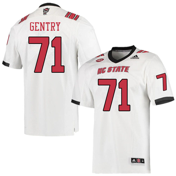 Men #71 Thornton Gentry NC State Wolfpack College Football Jerseys Sale-White - Click Image to Close